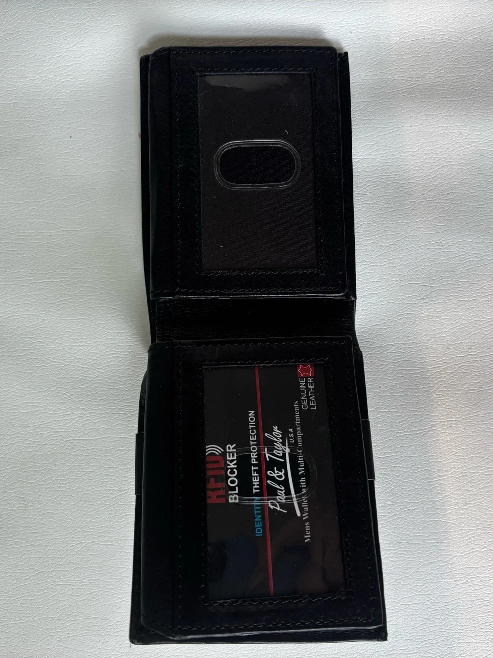Black Leather RFID Card & Key Holder